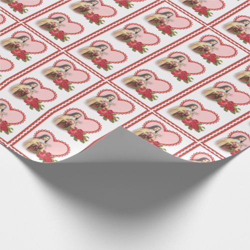 St Therese the Little Flower wred roses hearts Wrapping Paper