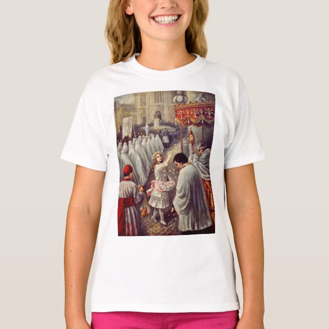 St. Therese Throwing Roses Corpus Domini Fine Art  T-Shirt (Front)