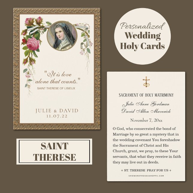 St. Therese Wedding Floral  Holy Card  (Creator Uploaded)