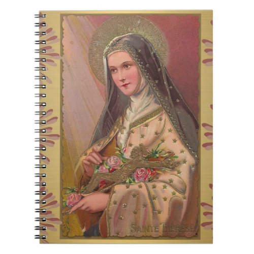 St Therese with Roses  Crucifix Notebook