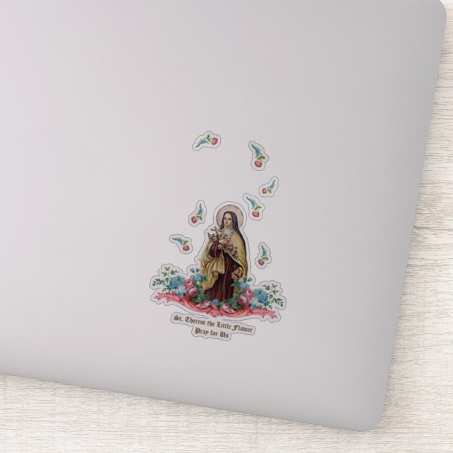 St. Therese with Roses  Sticker (Detail)