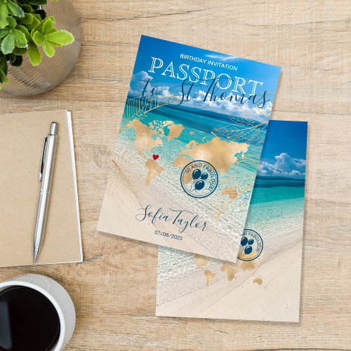 St. Thomas 50 and Fabulous Birthday Passport Map