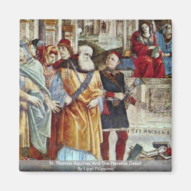 St. Thomas Aquinas And The Heretics Detail Magnet (Front)