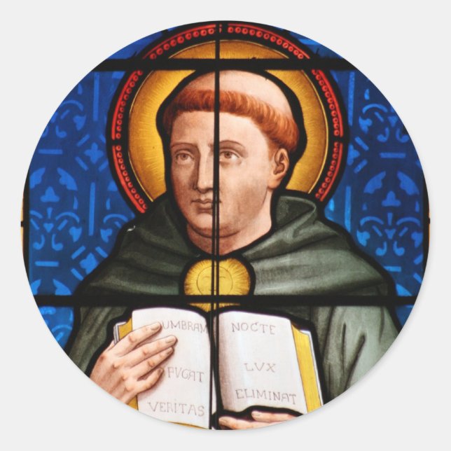 St. Thomas Aquinas Classic Round Sticker (Front)