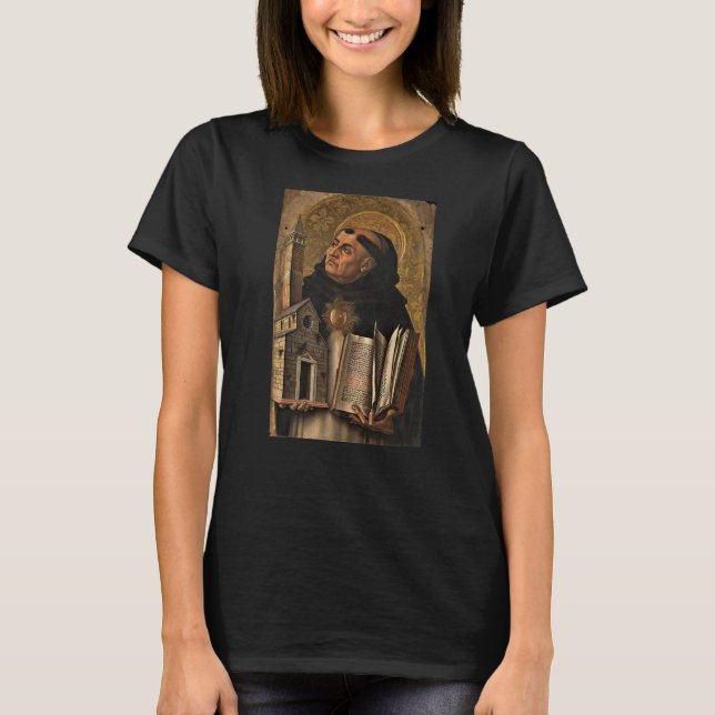 St Thomas Aquinas Patron Saint Of Students Catholi T-Shirt (Front)