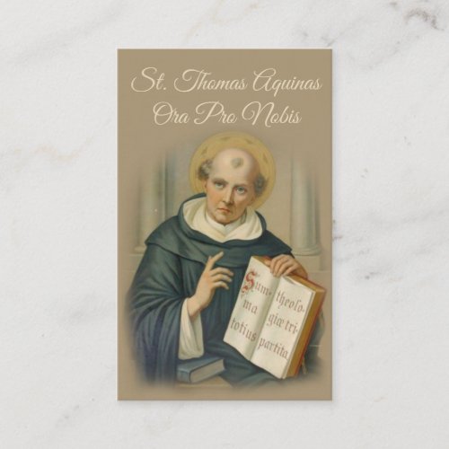 ST THOMAS AQUINAS PRAYER HOLY CARD