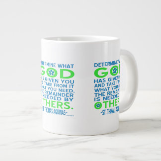 St. Thomas Aquinas Quote in Blue and Green Giant Coffee Mug