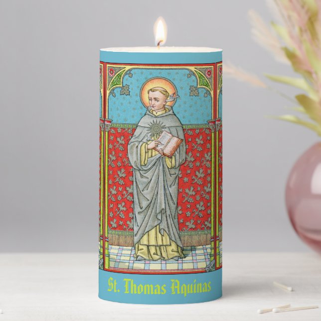 St. Thomas Aquinas (VVP 002) 3"x6" Pillar Candle (In Situ)
