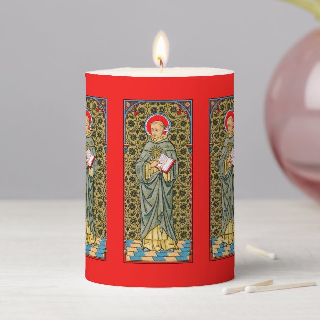 St. Thomas Aquinas (VVP 003) 3"x4" Pillar Candle (In Situ)
