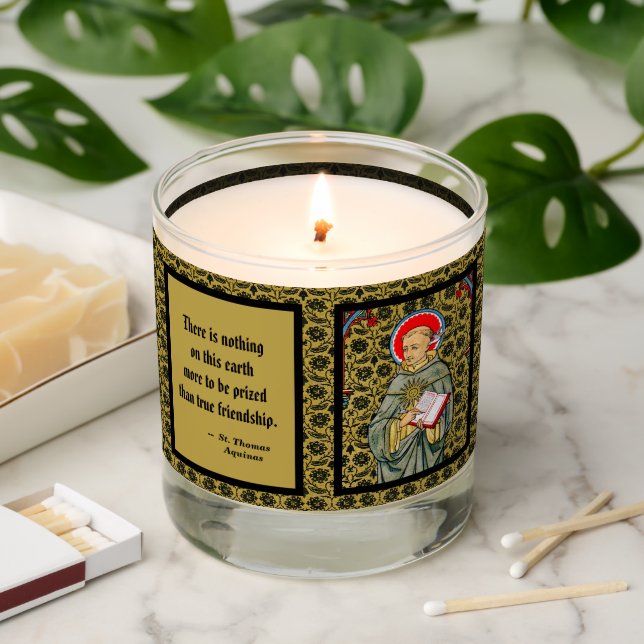 St. Thomas Aquinas (VVP 003; Quote) Scented Candle (Lit)