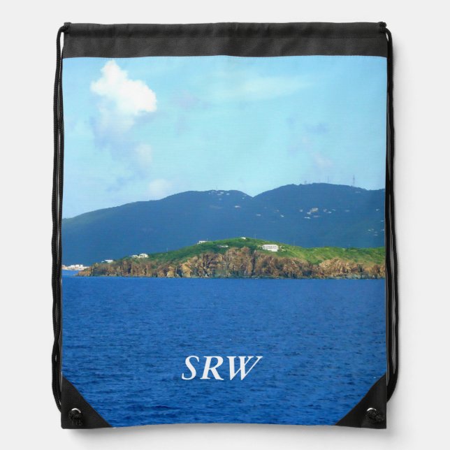 St. Thomas Arrival Monogrammed Drawstring Bag (Front)