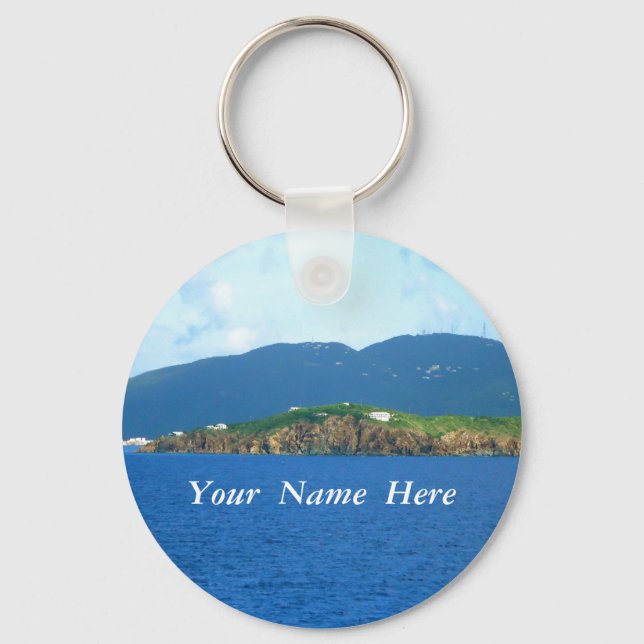 St. Thomas Arrival Personalized Keychain (Front)