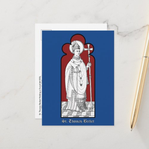 St Thomas Becket Holding a Sword M 033 Postcard