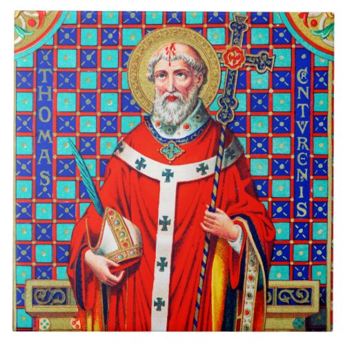 St Thomas Becket in Red Chasuble K 34 Ceramic Tile