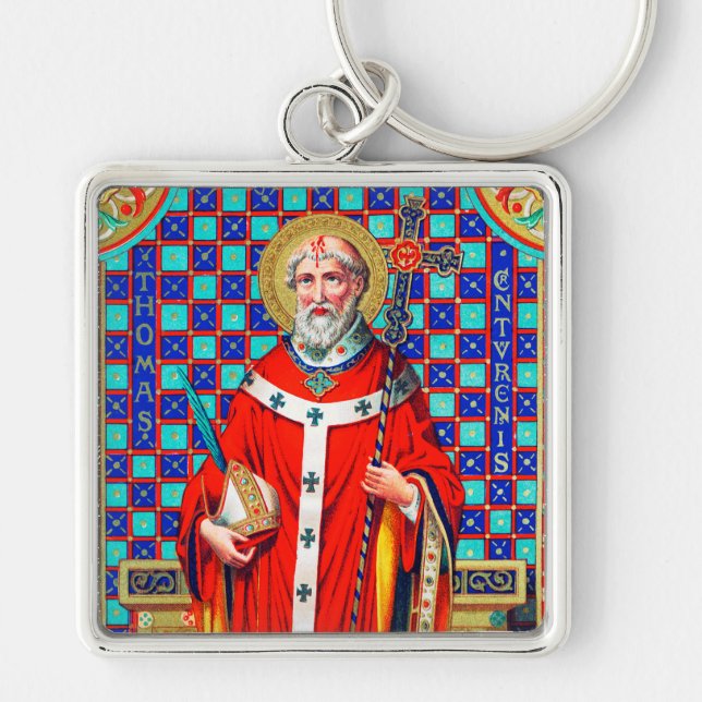 St. Thomas Becket in Red Chasuble (K 34) Keychain (Front)
