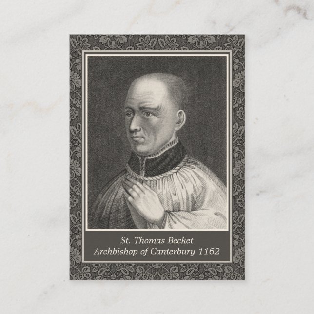 St. Thomas Becket of Canterbury Prayer Holy Card (Front)