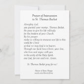 St. Thomas Becket Prayer Card (Back)