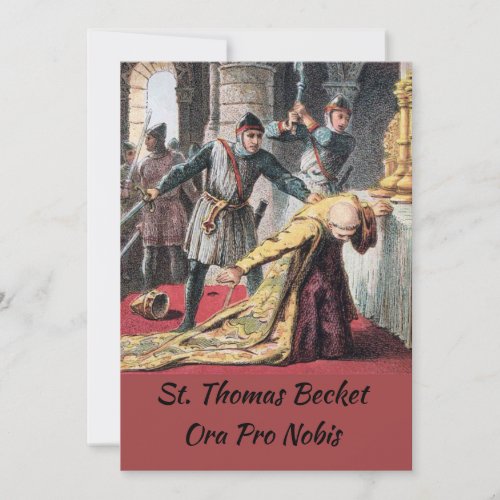St Thomas Becket Prayer Card