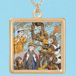St. Thomas Becket’s Martyrdom (M 031) Gold Plated Necklace<br><div class="desc">NOTE WELL: Given the complexity of the design, the LARGE size works best. At his 1170 Christmas court in Bures, Normandy, in a fit of rage, Henry II, King of England, had railed against Thomas Becket, his former friend, one-time Chancellor, and the current Archbishop of Canterbury recently returned from exile....</div>