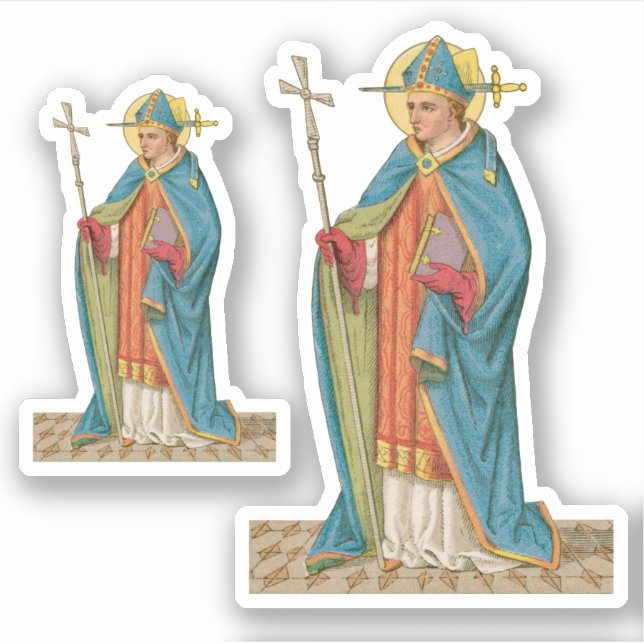 St Thomas Becket with Sword in Miter (P 005) - 2Up Sticker (Front)