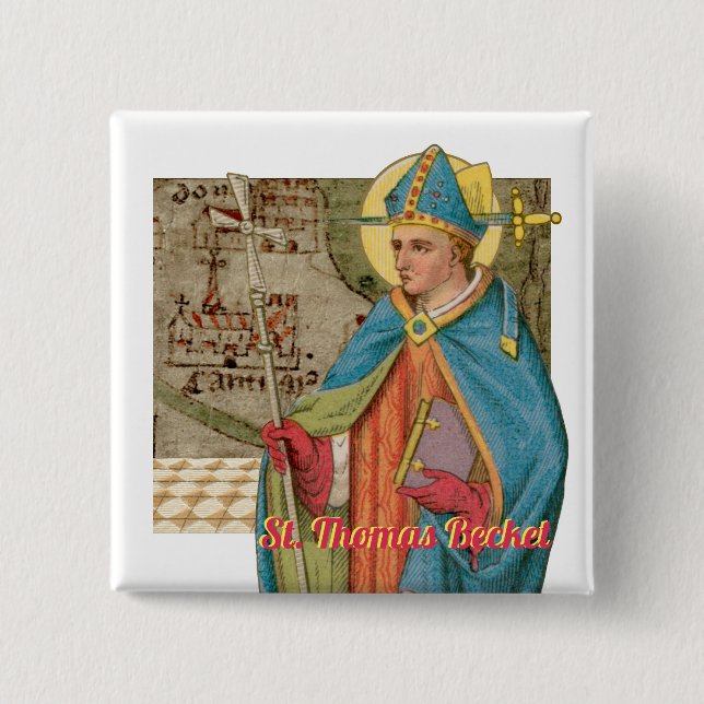 St. Thomas Becket with Sword in Miter (P 005) Button (Front)