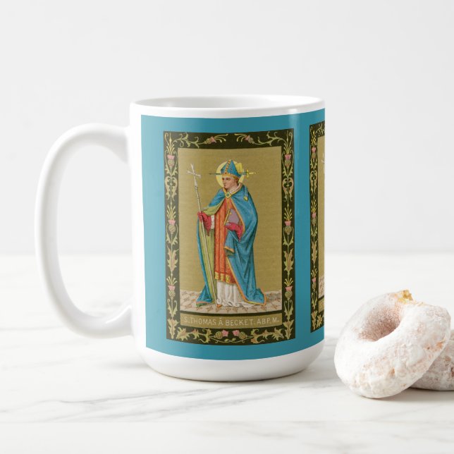 St. Thomas Becket with Sword in Miter (P 005) Coffee Mug (With Donut)