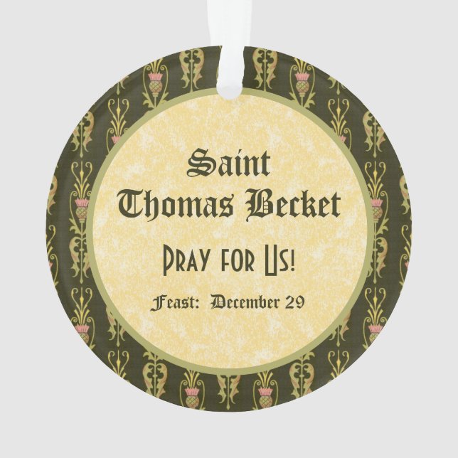 St. Thomas Becket with Sword in Miter (P 005) Ornament (Back)