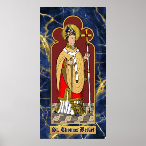 St Thomas Becket with Sword M 033 Colorized Poster