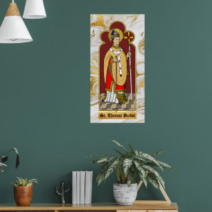 St. Thomas Becket with Sword (M 033; Colorized) Poster