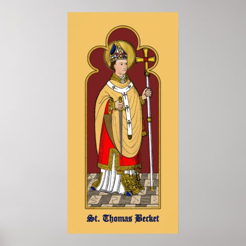 St Thomas Becket with Sword M 033 Colorized  Poster