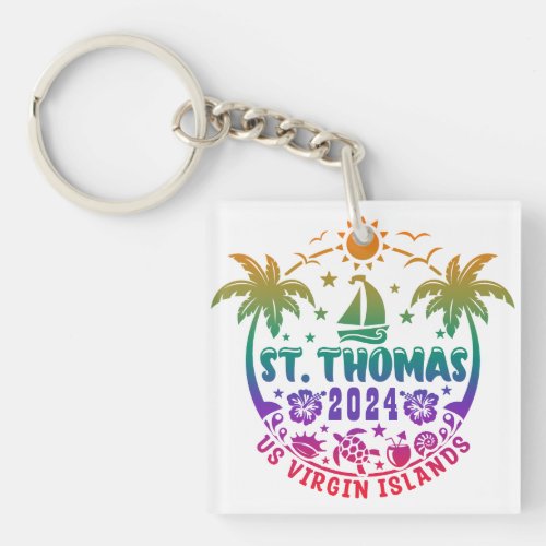 St Thomas Bliss Tropical US Virgin Islands  Keychain
