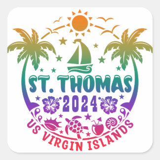 St. Thomas Bliss: Tropical U.S. Virgin Islands  Square Sticker