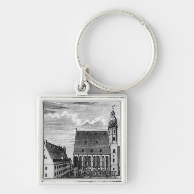 St. Thomas Church and School in Leipzig, 1723 Keychain (Front)