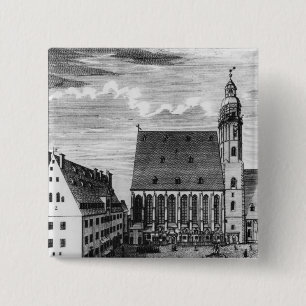 St. Thomas Church and School in Leipzig, 1723 Pinback Button