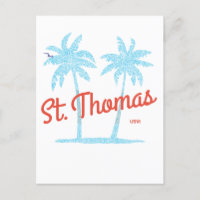 St. Thomas Island USVI Vintage Coral Type Palms