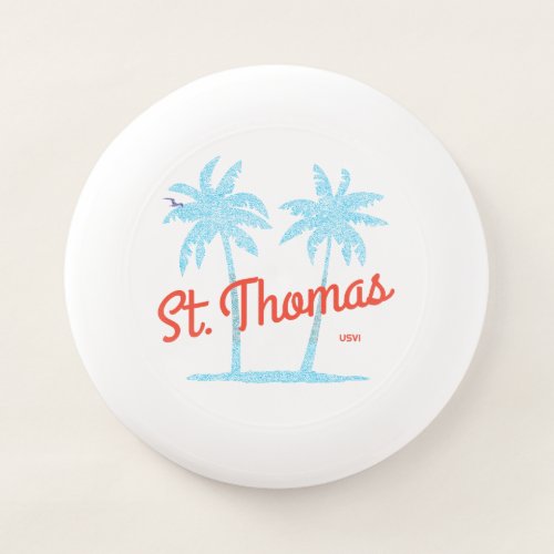 St Thomas Island USVI Vintage Type Blue Palms Wham_O Frisbee
