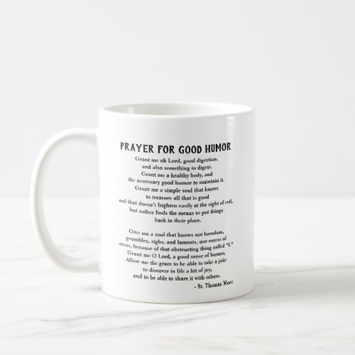St Thomas More Prayer for Good Humor Coffee Mug