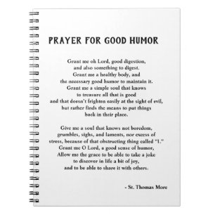 St. Thomas More Prayer for Good Humor Notebook
