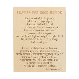 St. Thomas More "Prayer for Good Humor" (sign) Wood Wall Art