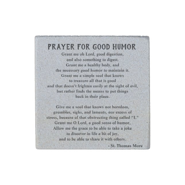 St. Thomas More "Prayer for Good Humor" Stone Magnet (Front)