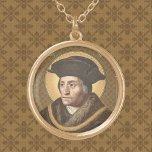 St. Thomas More (SAU 026) Gold Plated Necklace<br><div class="desc">St. Thomas More (1470-1535) was truly an English Renaissance man: He was a lawyer, statesman, social philosopher, author, family man, and Christian humanist. He also became a martyr under Henry VIII because he opposed the King's divorce of Catherine of Aragon and his taking the title "Supreme Head of the Church...</div>