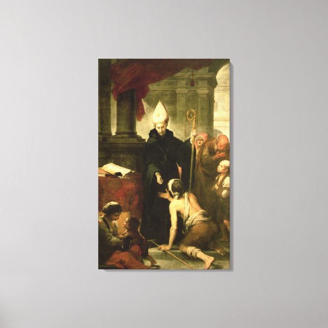 St. Thomas of Villanueva Distributing Alms, 1678 Canvas Print (Front)