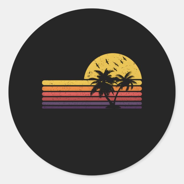 St Thomas Palm Trees Classic Round Sticker (Front)