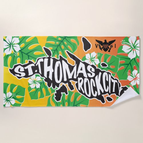 St Thomas Rock City Virgin Islands Beach Towel