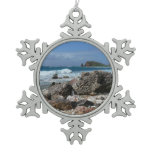 St. Thomas Rocky Beach Snowflake Pewter Christmas Ornament