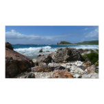 St. Thomas Rocky Beach Tropical Landscape Poster