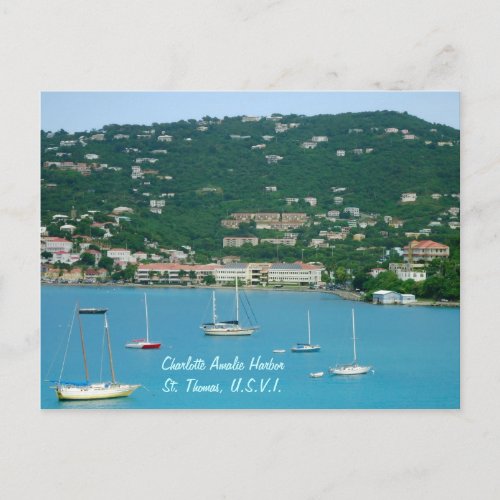 St Thomas Sailboats custom Postcard