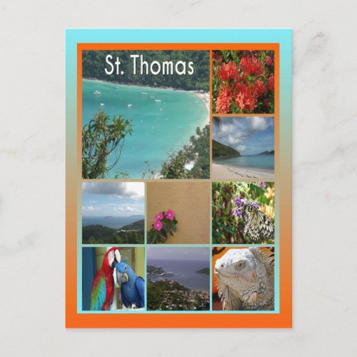 St Thomas _ Scenic Photo Collage 6119 Postcard