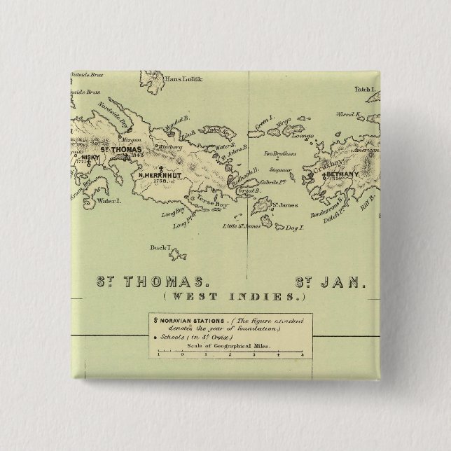 St Thomas, St Jan, St Crook Button (Front)