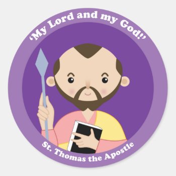 St. Thomas The Apostle Classic Round Sticker by happysaints at Zazzle